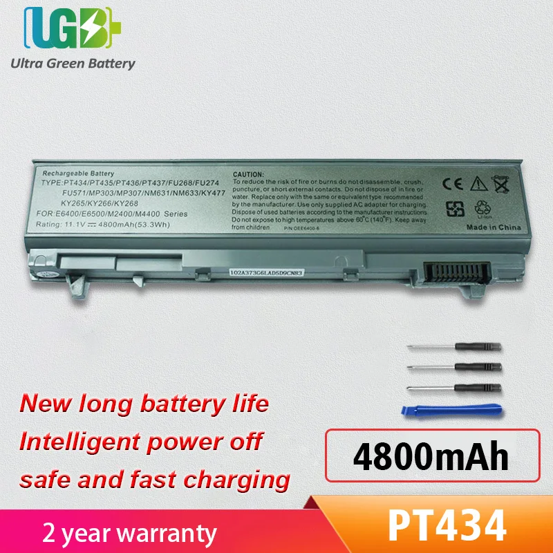 

UGB New PT434 PT435 Battery For Dell Latitude E6400 E6500 E6410 E6510 M2400 M4400 M4500 PT436 PT437 FU268 FU274 Battery