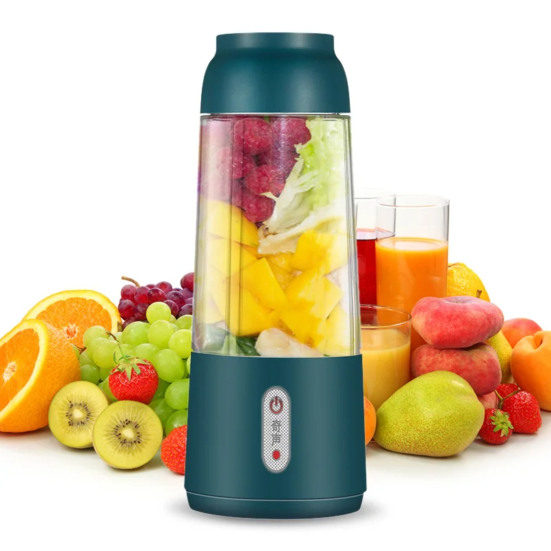 

Portable Juicer Cup Four-blade Juicer USB Charging Meat Fruit Ice Vegetable Blender Smart Food Juicer Fresh Juice Juicer 300ML