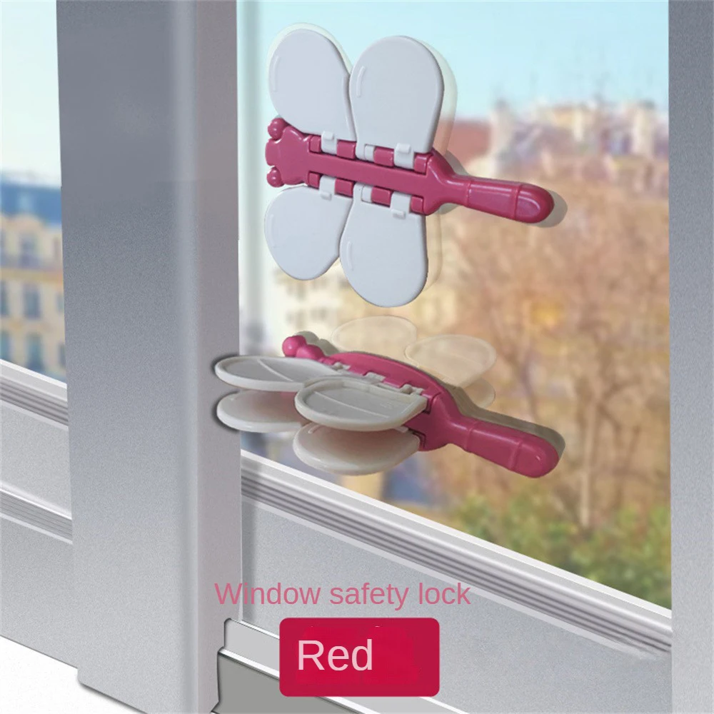 Butterfly Shape Locks Without Punching Anti-pinch Hand Strong Adhesion Non-perforated Protection Equipment Baby Safety Lock