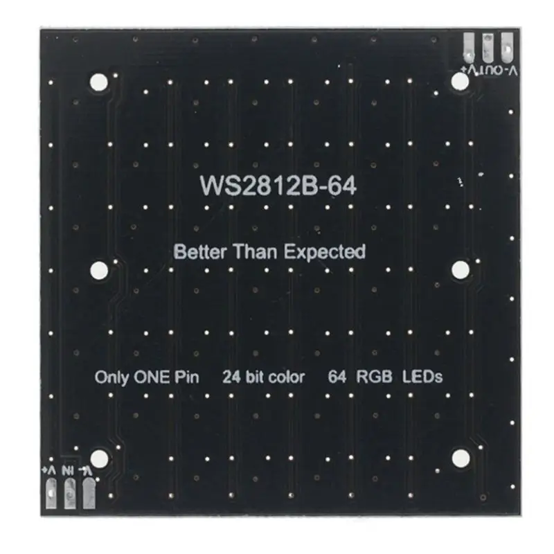 신제품 1개 내장형 풀컬러 드라이버 컬러 라이트 개발 보드 WS2812 LED 5050 RGB 8x8 64비트 LED 매트릭스 모듈 아두이노용