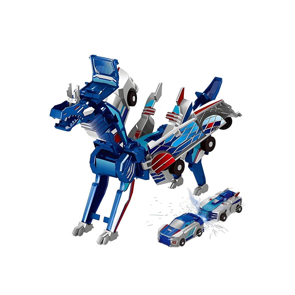 Magnetic Transforming Car Toy - Unicorn Dinosaur Combo for Kids