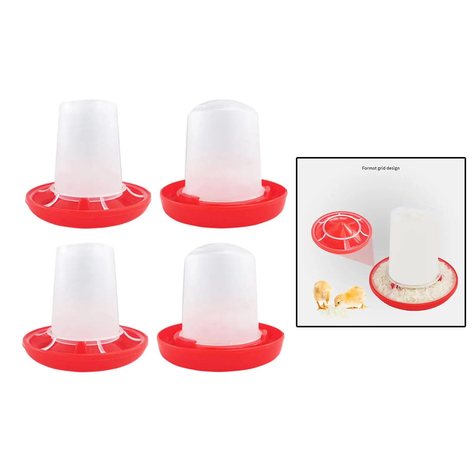 Plastic Chicken Feeder Practical Dispenser Barrel Food Trough Box Bowl Portable Automatic Blanking Bucket for Duck Hen Farm
