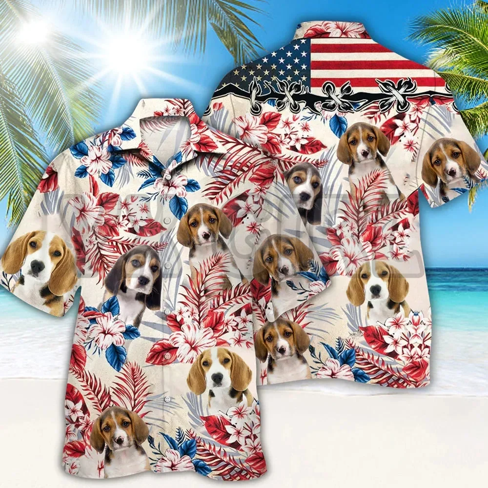 Beagle Camicia Hawaiana 3D All Over Camicia Hawaiana Stampata Da Uomo Per Camicia Casual Harajuku Da Donna Unisex