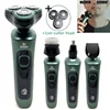 Green Smart Electric Shaver LCD Digital Display Three-head Floating Razor USB Rechargeable Washing Multi-function Beard Knife 1