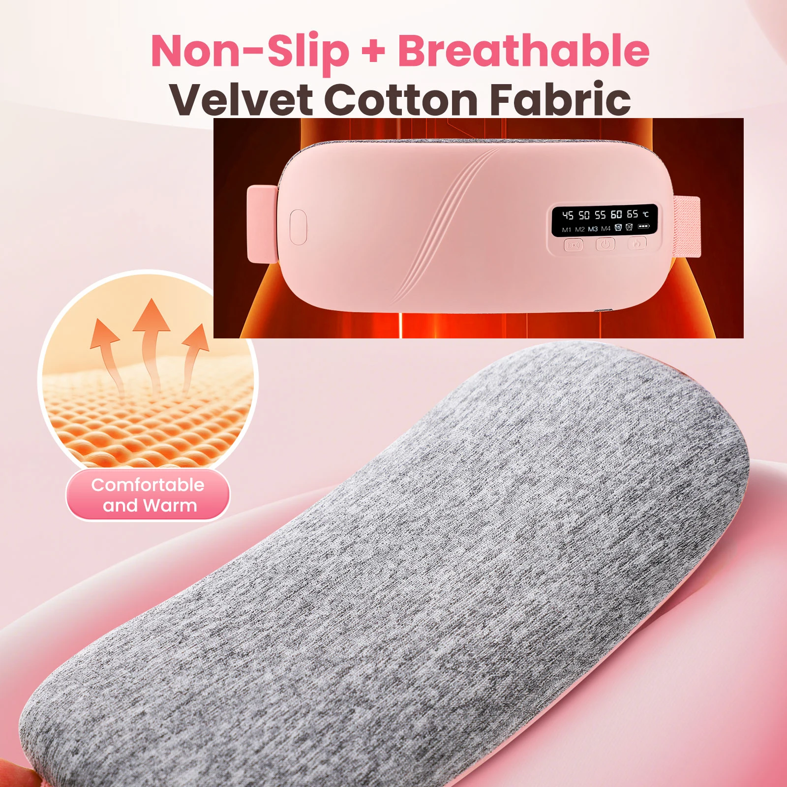 Electric Heating Pad for Period Abdominal Massage Belt Menstrual Cramp Relief Belt Abdomen Warm Palace Vibrating Machine