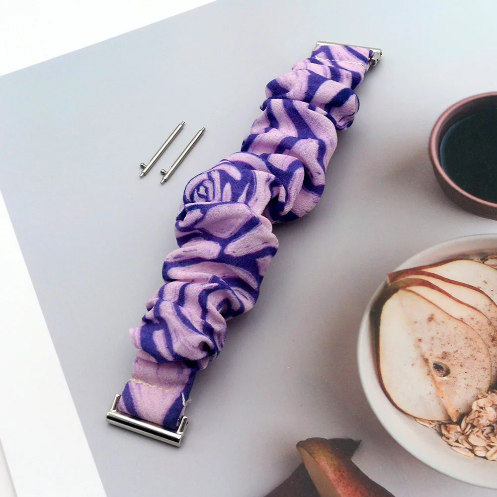 Stretchy Purple 22mm Fabric Watchband Strap
