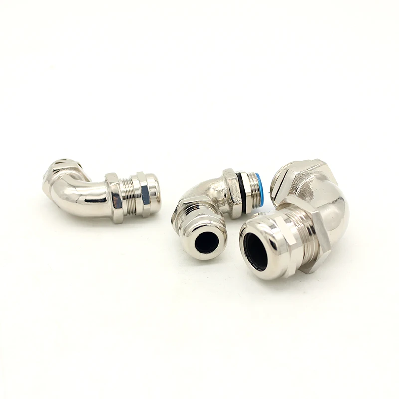 Metal Flexible Conduit Fittings 90&deg; Degree Electrical Wire Range Gland Connector Brass Right Angle Cable Gland