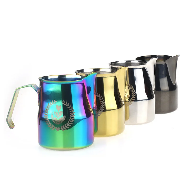 Rainbow Stainless Steel Milk Frothing Jug - 350ml | EspressoWorks