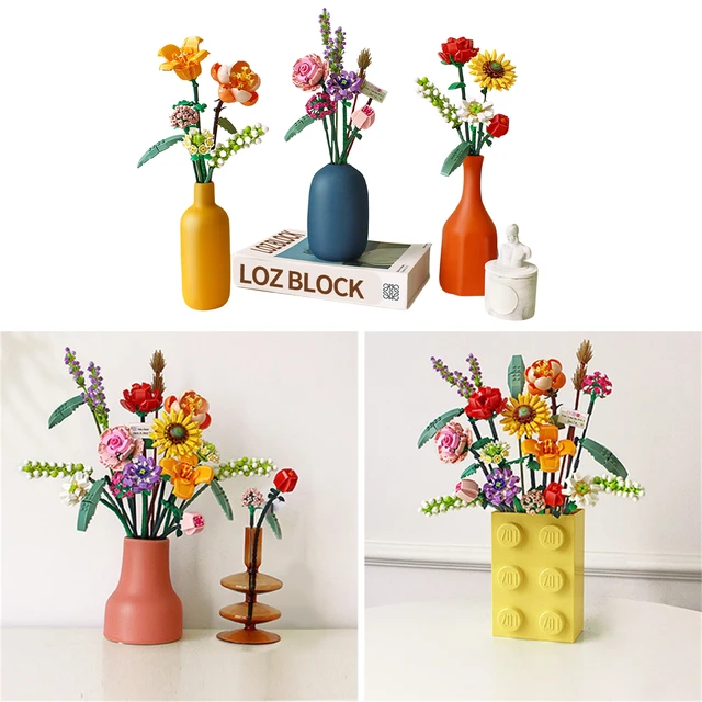 Bouquet de fleurs kit de blocs de construction, fleurs