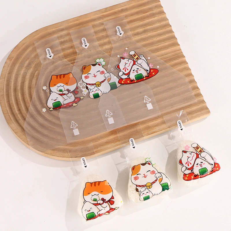 50/100Pcs 일본식 삼각형 쌀볼 일회용 포장 가방 노리 오니기리 스시 가방 스시 만들기 틀 도시락 액세서리