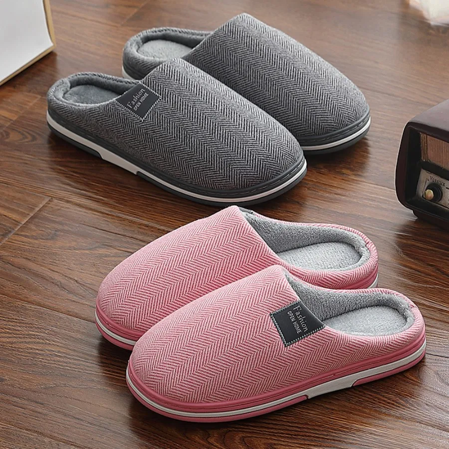 Winter Warm Fur Slippers for Men Women Couples House Non Slip Soft Shoes Comfort Flat Heel Home Indoor Bedroom Plush Slippers 3