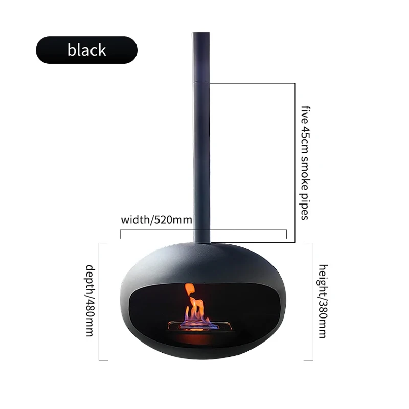 Suspended real flame fireplace ceiling embedded home decoration ethanol fireplace flueless wall mounted bio ethanol