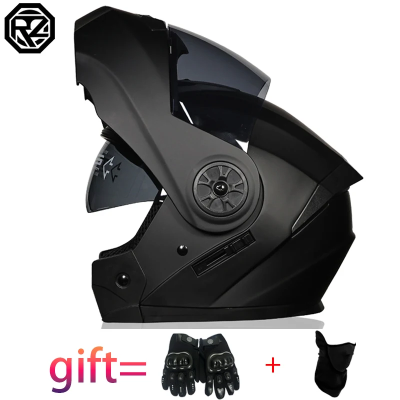Latest DOT Approved Safety Modular Flip Motorcycle Helmet Voyage Racing Dual Lens Helmet Interior Visor Orz-161