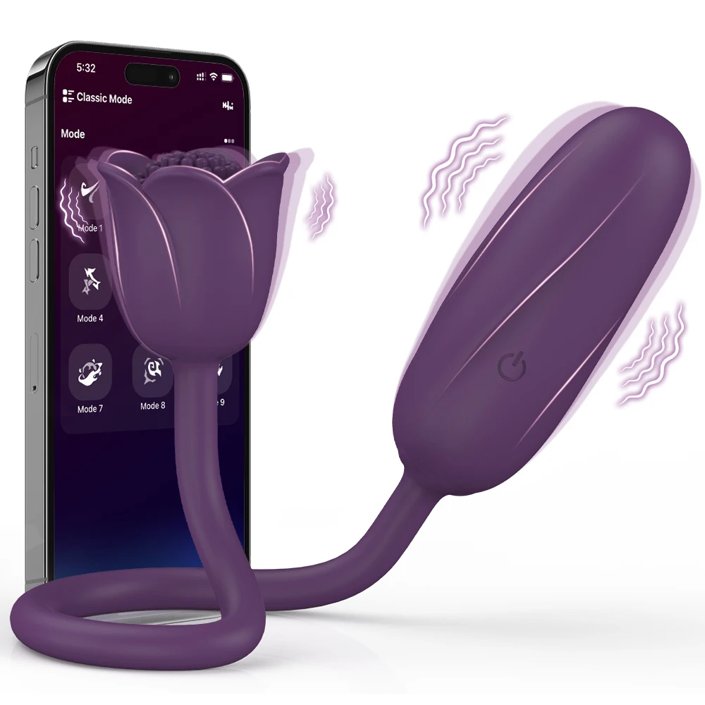 APP Rose-Vibrator Sex Spielzeug für Frauen Vagina Klitoris Stimulieren Vibro-ei G-punkt Massage Weibliche Masturbator Erwachsene waren