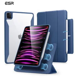Premium iPad Air Case with Pencil Holder and Magnetic Stand Cover for Pro 13 M5 M4 (Sailor Blue)