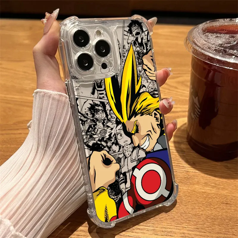 My Hero Cool Academia Clear Anime Phone Case - Soft Shockproof Cover