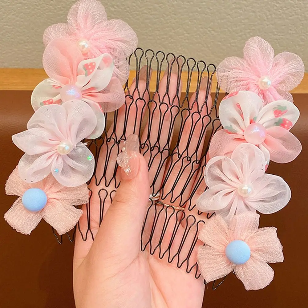 Sweet Spring U Shape Hair Styling Comb Fixed Combs Teeth Invisible Extra Hair Holder Flower Cartoon Design Women