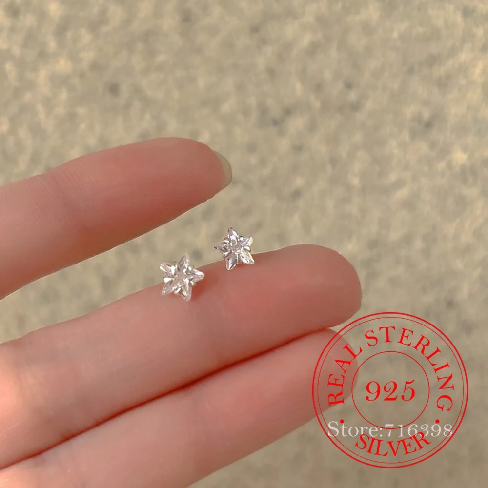 KINGWHYTE Orecchini Rampicanti A Stella In Argento Sterling 925 Con Opale Rosa - 3