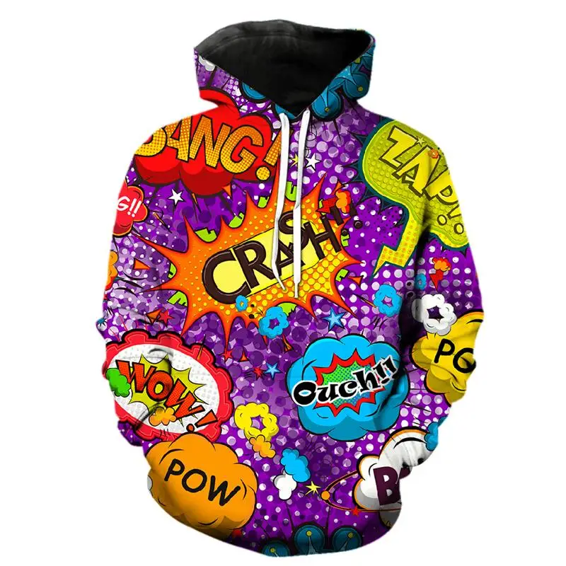 Men's Fashion Vintage Long Sleeves Hoodie Cartoon Pattern Street Social Casual Y2k Oversized Luxury Factory Harajuku Clothes