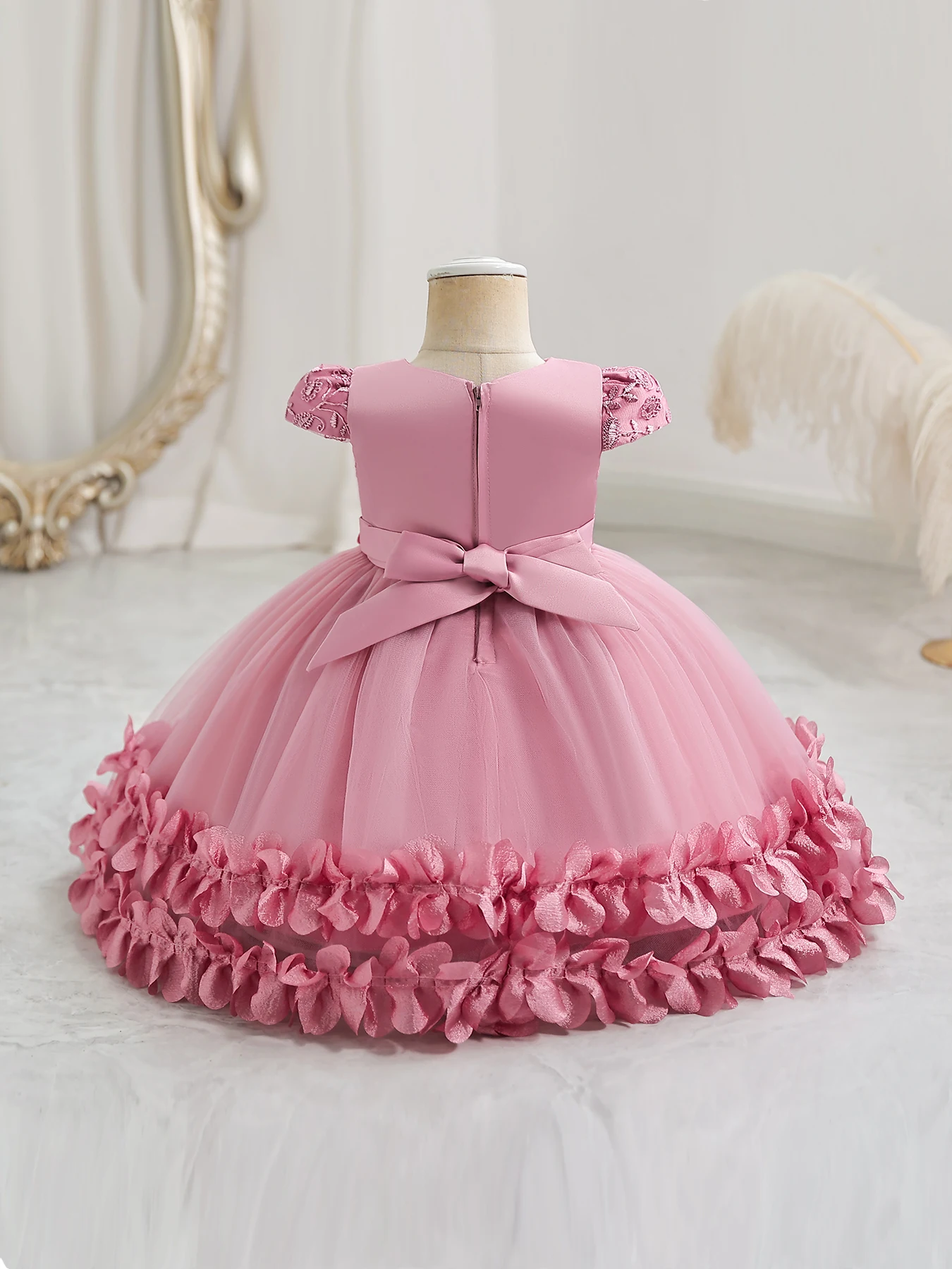Girls' performance dress three-dimensional lace princess dress Festival fluffy skirt gauze dress dress dress dress flower girl d - 2