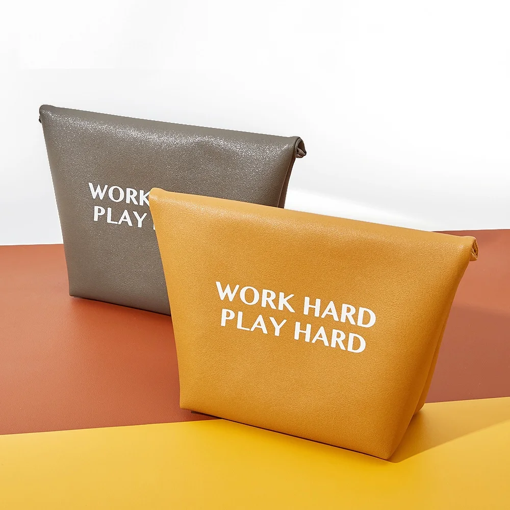 

Large-Capacity Storage Bag Women's Makeup Travel Minimalist Letter Perfume Cosmetic Organizer Pu Leather Lotion Lipstick Pouch