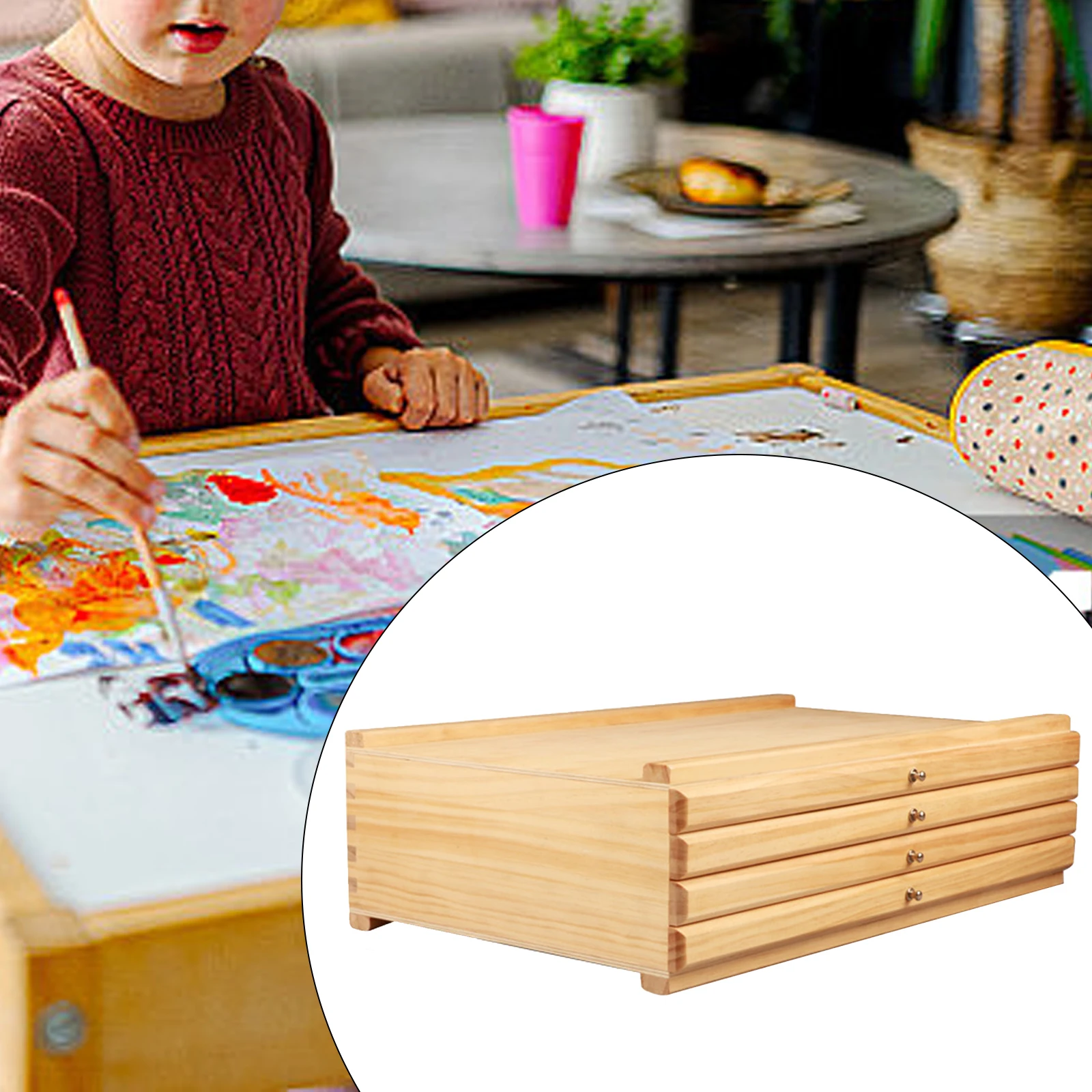 DJAR Aufbewahrungsbox 6 Schubladen | Buchenholz Organizer 40,6x25,4cm