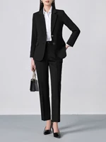 Single-Breasted Notch Lapel Suit Set: Slim-Fit Blazer & Formal Trousers, Minimalist Commuter Style with Elegant Sophistication - Image 5