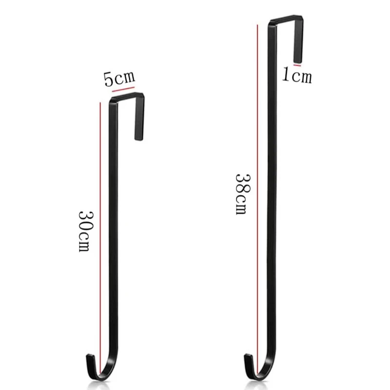 12/15 Inch Christmas Wreath Hanger Metal Long Hook Removable Door Storage Rack Hanging Hooks Xmas Easter Home Decorations