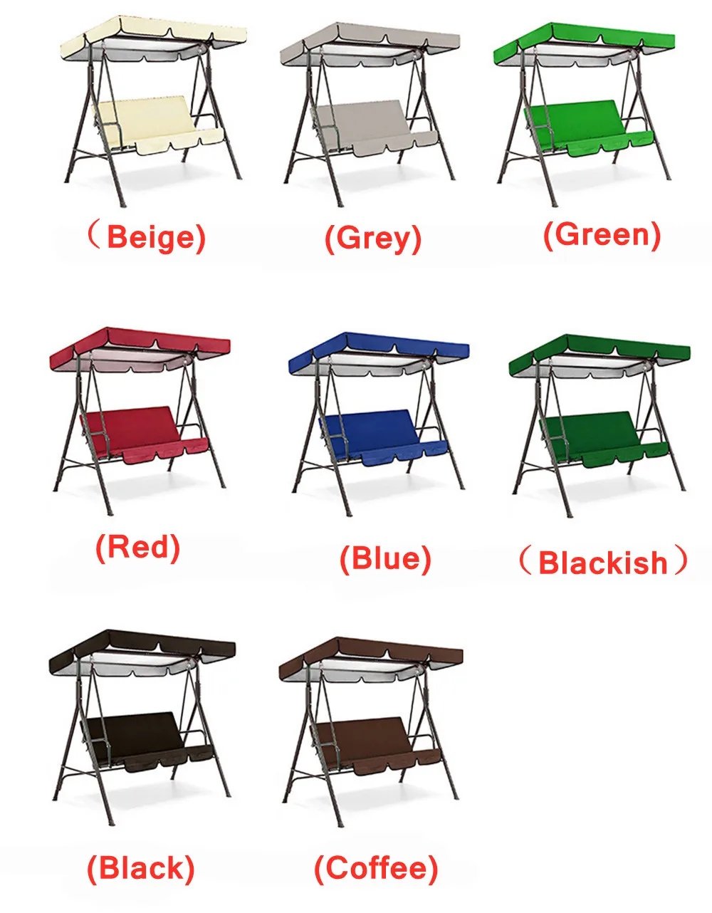 Swing Chair Cover Outdoor Garden Swing Chair Seat and Top Cover Waterproof Sun Protection