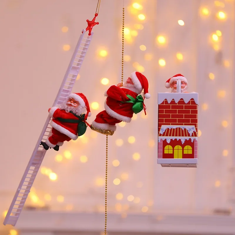 

Европейские рождественские электрические бусины для скалолазания, дом Санта-Клауса, детские электрические игрушки, рождественские подарочные украшения