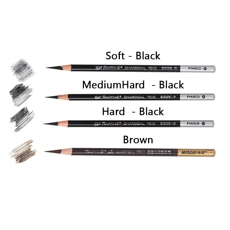 1pcs Professional drawing pencil 2H-14B Sketch pencil Pencils White Brown Writing & Sketching School office supplies art pens - 3