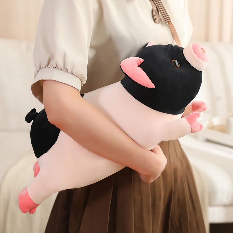 Simulation New Lying Little Fragrant Pig Plush Doll Pillow Pink Black Long Pig Plush Toy Home Decoration Gift For Girlfriend