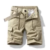Outdoor Work Clothes Shorts Men's Loose Straight Casual Versatile Multi-Pocket Pants Elastic Waist Mountaineering Sports Shorts 2