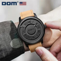 DOM Trend Concept New Personality Men's Watch Creative Scrolling Pointer Magnetic Force Fashion Watch for Men Waterproof M-1345