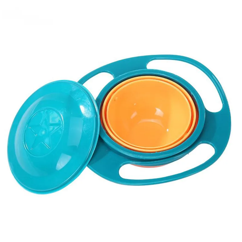 Rotary Feeding Bowl Kids Universal Gyro Bowl 360 Rotate Spill-Proof Practical Design Children Rotary Balance Solid Feeding Dishes Plate Tableware