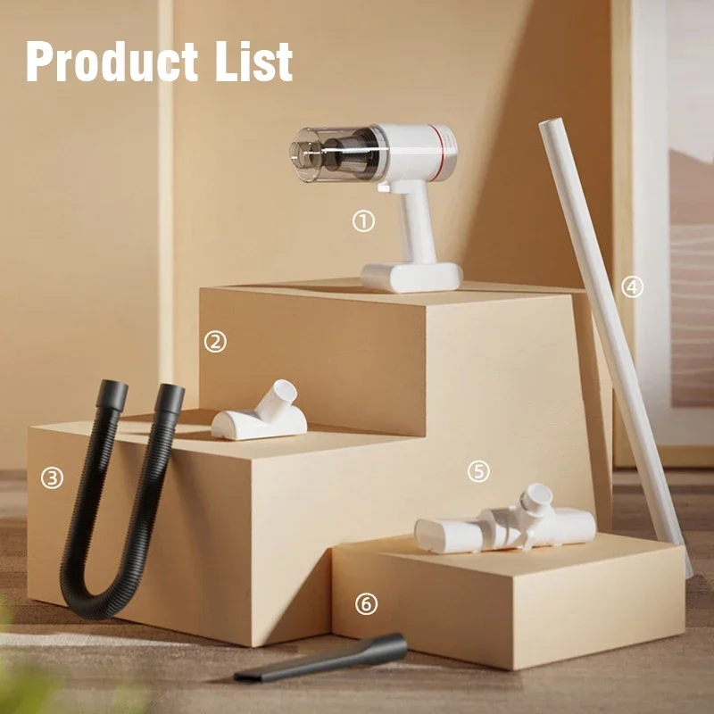 Xiomi 95000Pa Electric Handheld Vacuum Cleaner Wireless Sweeper Powerful Cordless Home Car Metal Strainer Portable Handheld 6