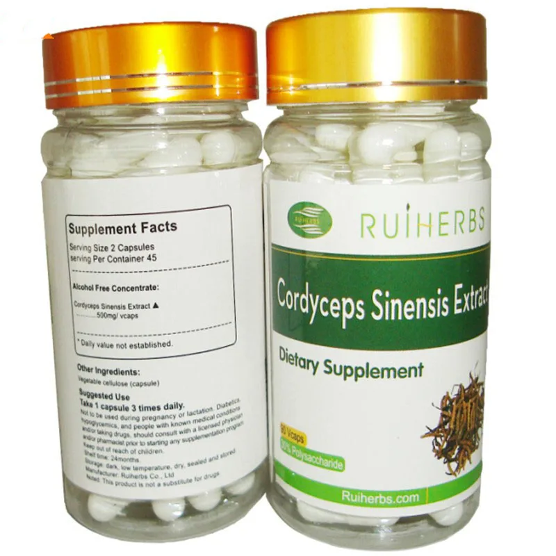 

90pcs, Nature Cordyceps Sinensis Extract 500mg Capsules