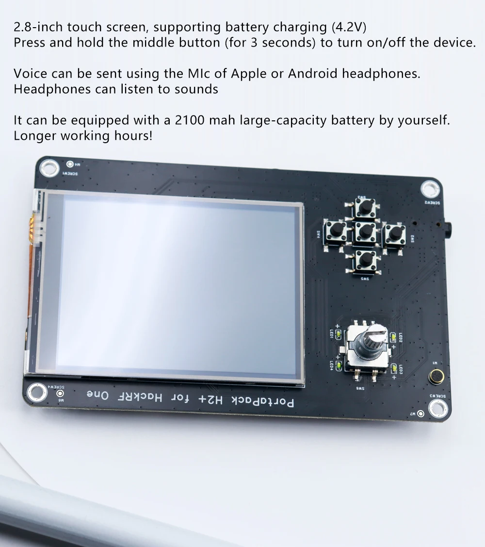 Portapack H2 Touchscreen-Erweiterungsplatine Für Hackrf One, Akkuladung, Tcxo-Takt, Audio-Eingang/-Ausgang, Tf-Kartensteckplatz S2708B962B6D14Cb59Aba281341364B9Cv