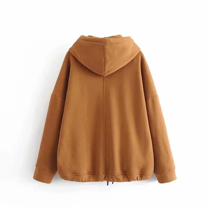 Women Sweatshirts Harajuku Cotton Hoodies Solid Patchwork Pockets Regular Loose Sweatshirt Plus Size Tops Hoodies Home tops
