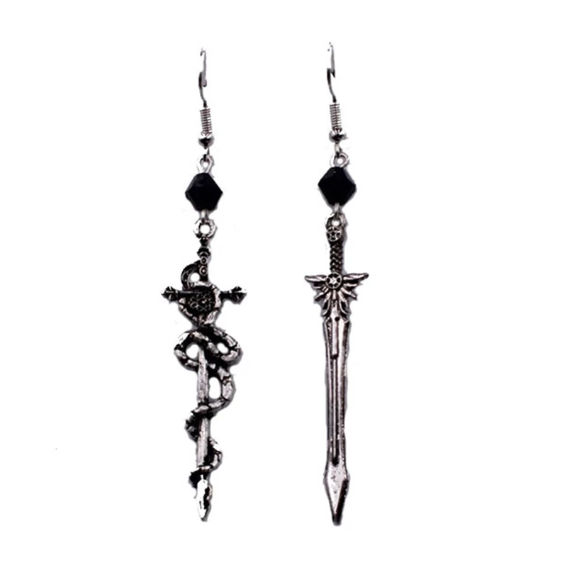 

Sword Earrings for Men Women Alternative Asymmetrical Dangle Earrings Unisex Gothic Earrings Halloween Jewelry Gift