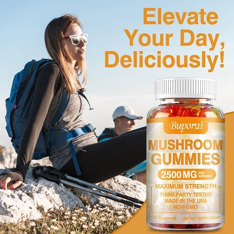 Mushroom Gummies Enhance Brain Memory Concentration Improve Immunity Relieve Stress