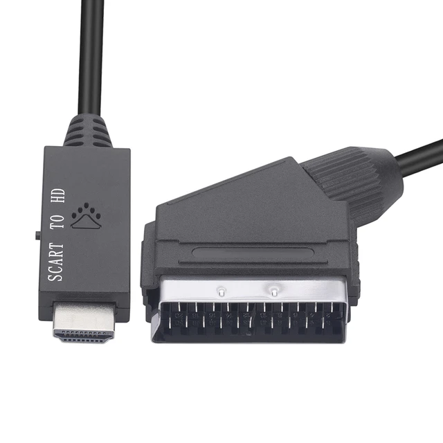 Adaptador HDMI a SCART Plug and Play Adaptador de video 1080P Interruptor  HDMI Entrada HDMI Cable de enlace HD HDMI a SCART Cable HDMI a SCART Cable