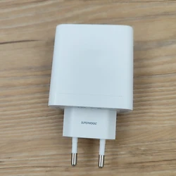 100W SuperVOOC Fast Charger with 10A Type C Cable and Quick Charging Adapter - EU charger (White)