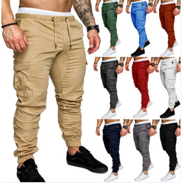 New Men s Cargo Pants Tooling Multi Pocket Trousers Woven Fabric Casual Safari Style Leggings Men（S-5XL）