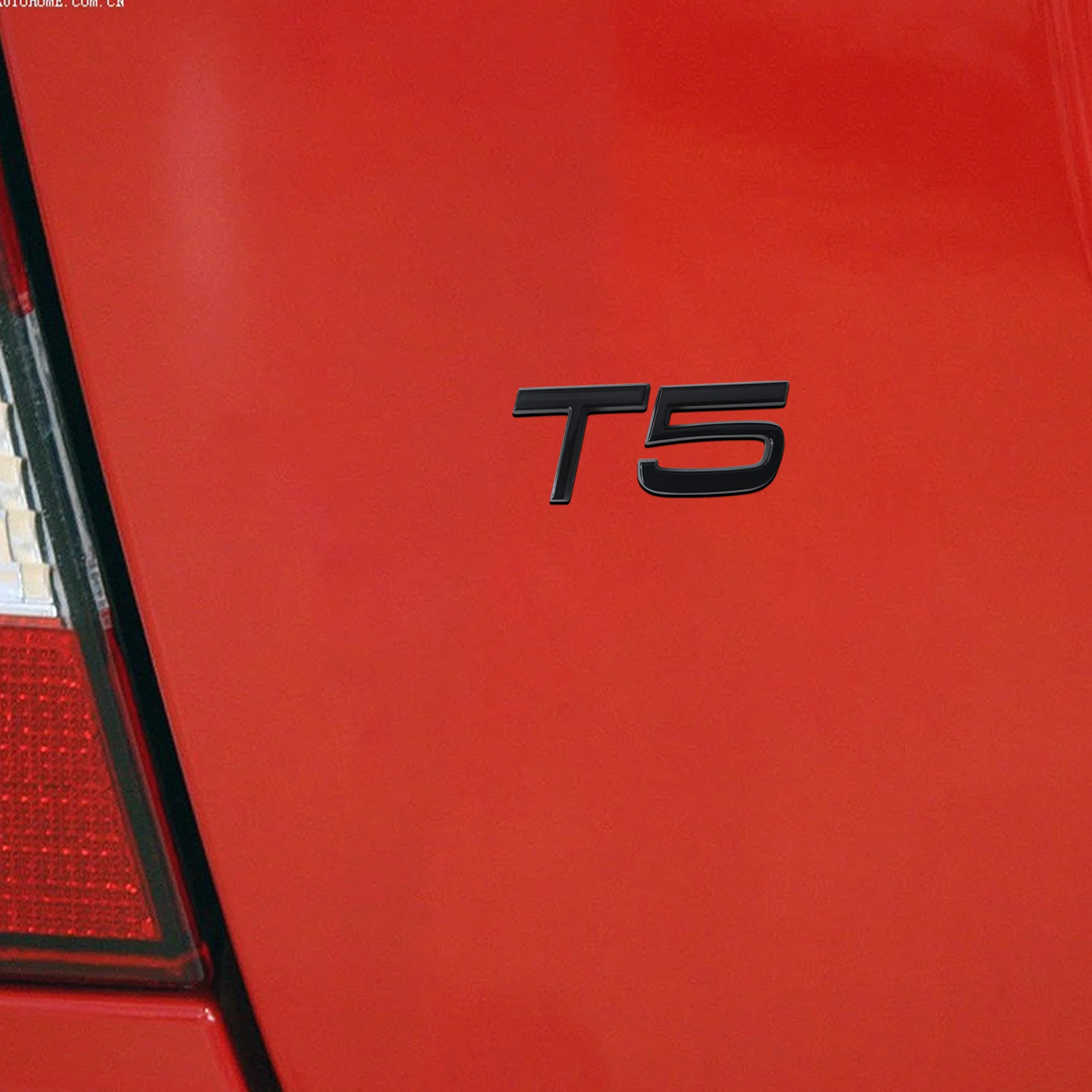 3D metalen T5 T6 T8 AWD Letter Logo Sticker Zilver Zwart Compatibel met VOLVO XC40 XC60 XC90 S60 S90 V60 V70 V90 Kofferbak Badge Accessoires (Kleur: T6 Zwart