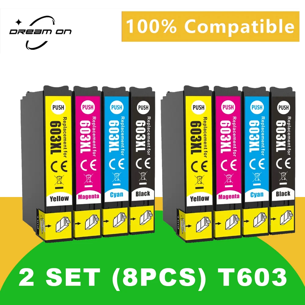 For 603XL T603 T603XL E603XL 603 XL compatible ink cartridge for Epson XP-2100 XP-2105 XP-3100 XP-3105 XP-4100 XP-4105 WF-2810 4 8 pcs 603xl e 603 t603 ink cartridge compatible epson 603 xl printer xp 4105 wf 2810dwf wf 2830dwf wf 2835dwf wf 2850dwf