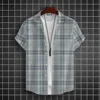 Casual Basic Shirt For Men Essential Leisure Short Sleeve Plaid Shirts Men Big Size Loose Fit Button Up Classic Plaid Men Shirt 1