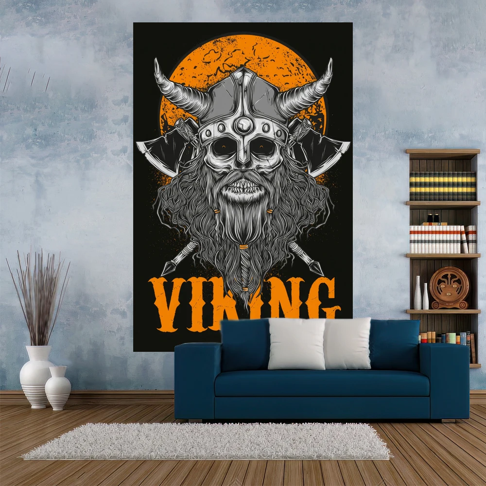 XxDeco Retro Hippie Tapestry Viking Retro Mysterious Raven Printed Witchcraft Bedroom Decoration Wall Hanging Carpets Yoga Mat tapestry decor