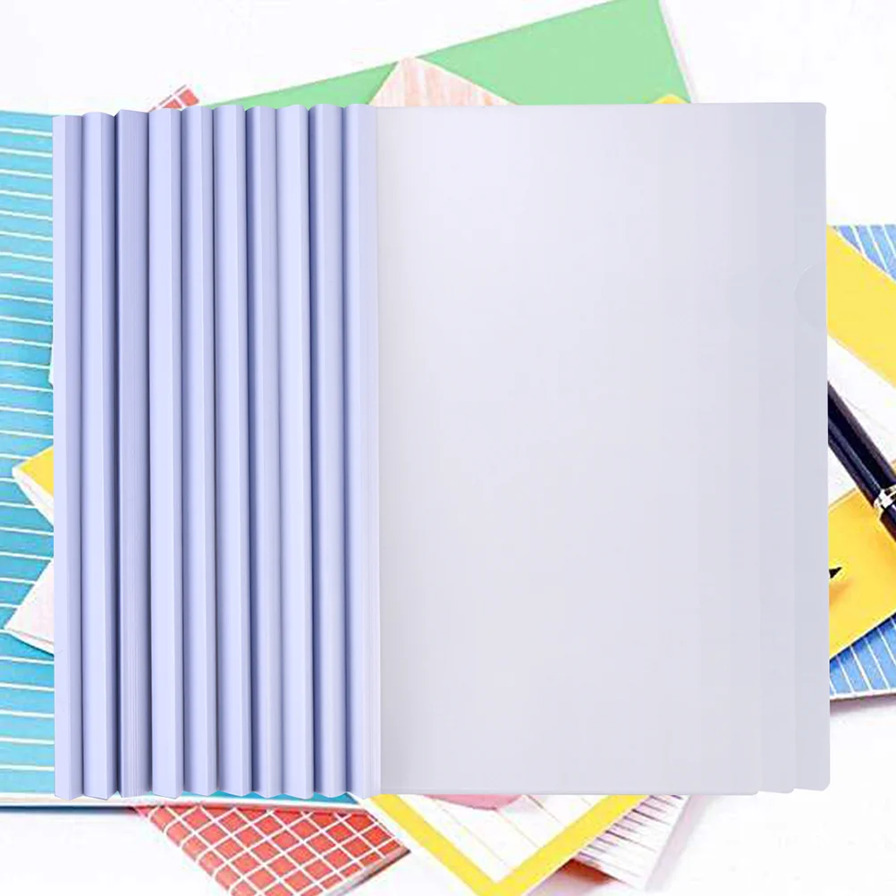 

12pcs Transparent File Folder Sliding Bar Report Covers for A4 Report Display Cover Organizer Binder (White）