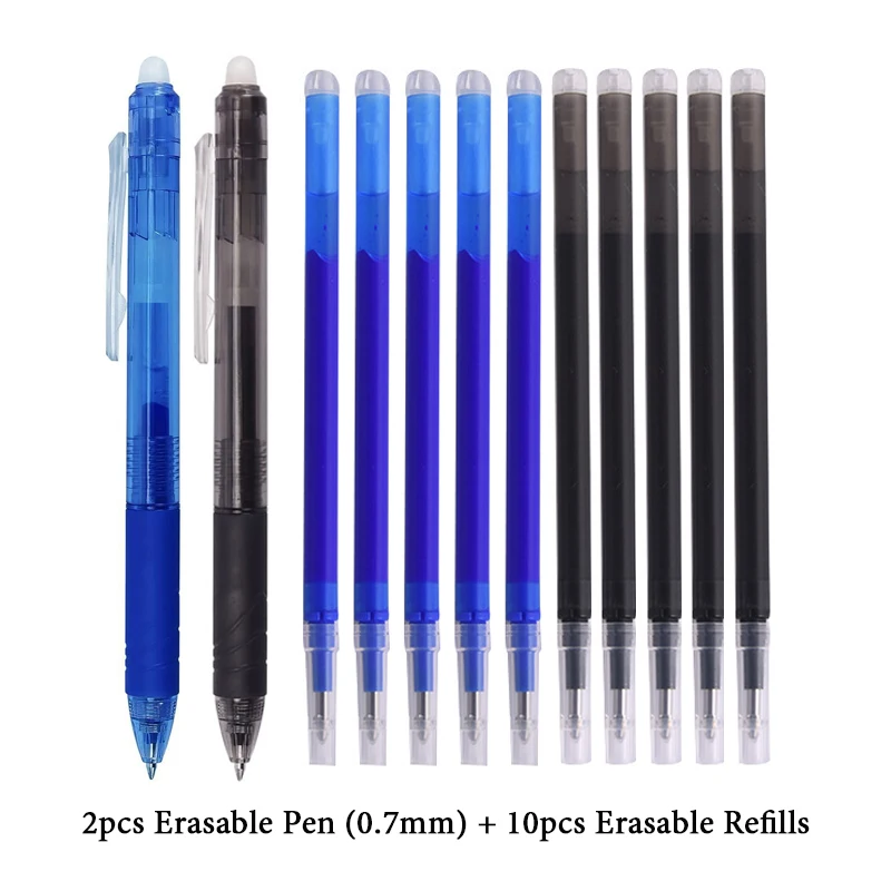 0.7mm Retractable Erasable Pen Set 2pcs Pen + 10 Refills - AliExpress 21